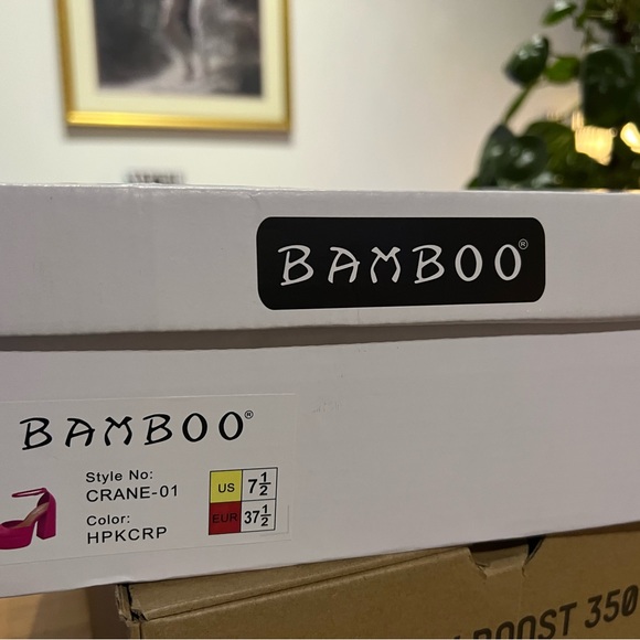 New Pink Mary Jane Platform Chunky Heel Pumps - Picture 5 of 5